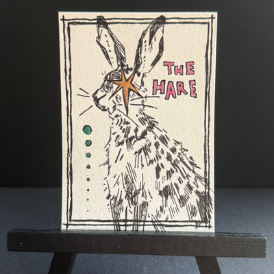 the hare (holographic/colorshift accents) aceo art card thumbnail 1