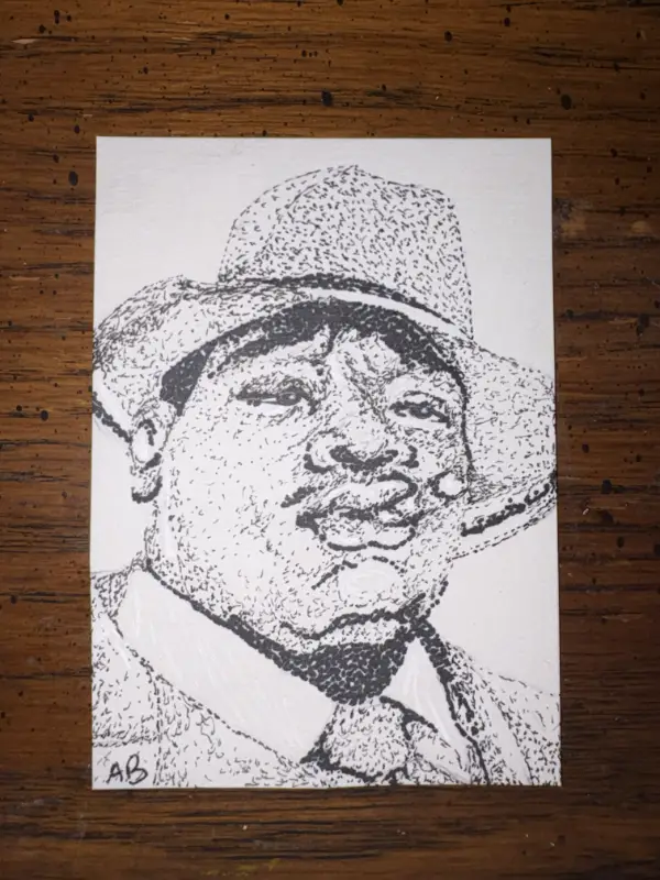 Stippling Portrait 3/3 aceo art card