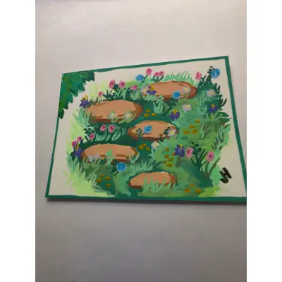 First Steps in the Garden aceo art card thumbnail 2