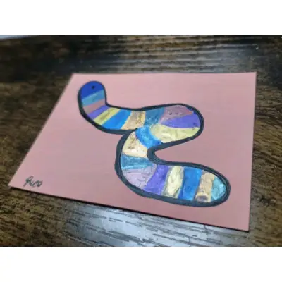 Gummy Worm aceo art card thumbnail 5