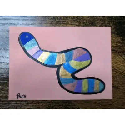 Gummy Worm aceo art card thumbnail 3