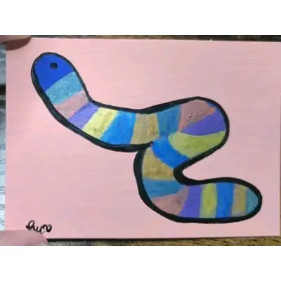 Gummy Worm aceo art card thumbnail 2