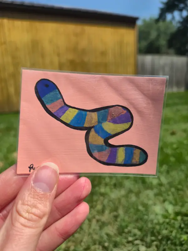 Gummy Worm aceo art card