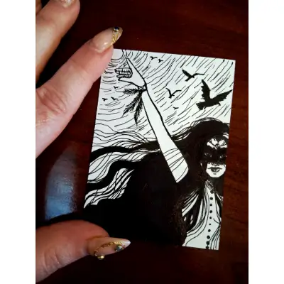 The Raven Queen aceo art card thumbnail 4