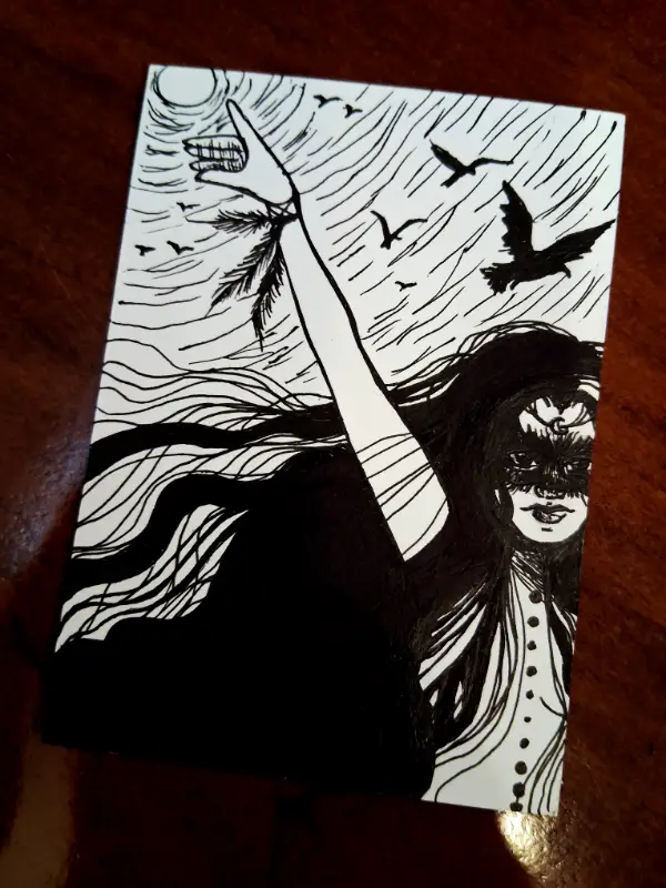 The Raven Queen aceo art card