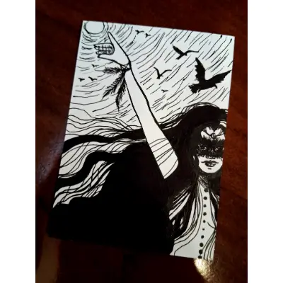 The Raven Queen aceo art card thumbnail 1