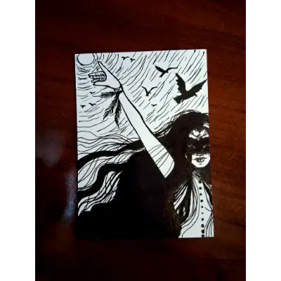 The Raven Queen aceo art card thumbnail 2