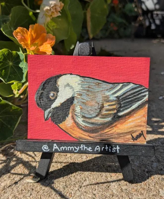 The Chickadee of Judgement aceo art card