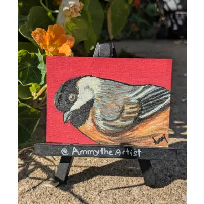 The Chickadee of Judgement aceo art card thumbnail 1