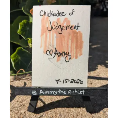 The Chickadee of Judgement aceo art card thumbnail 3