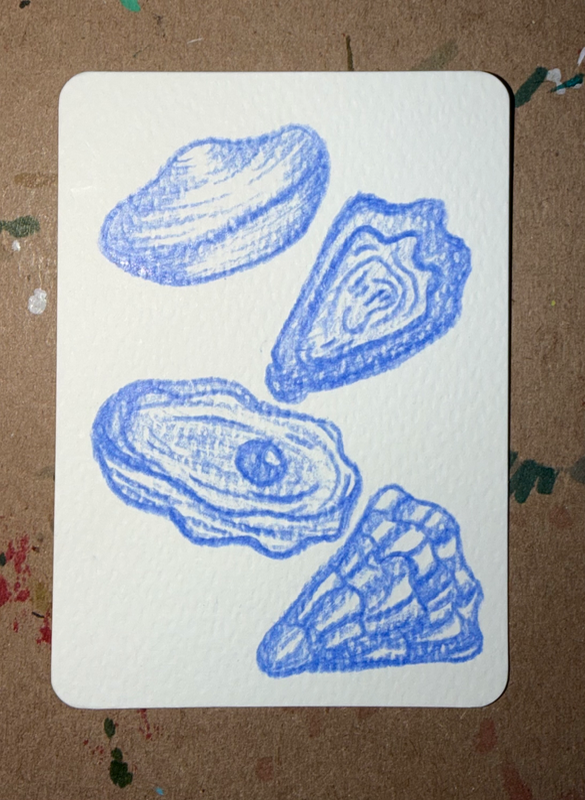 A study of oysters aceo art card