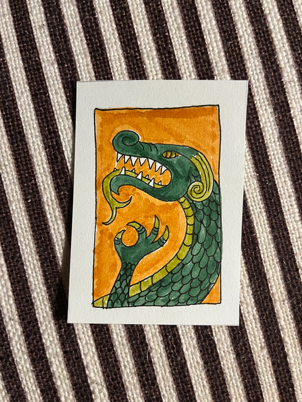 Green Dragon aceo art card