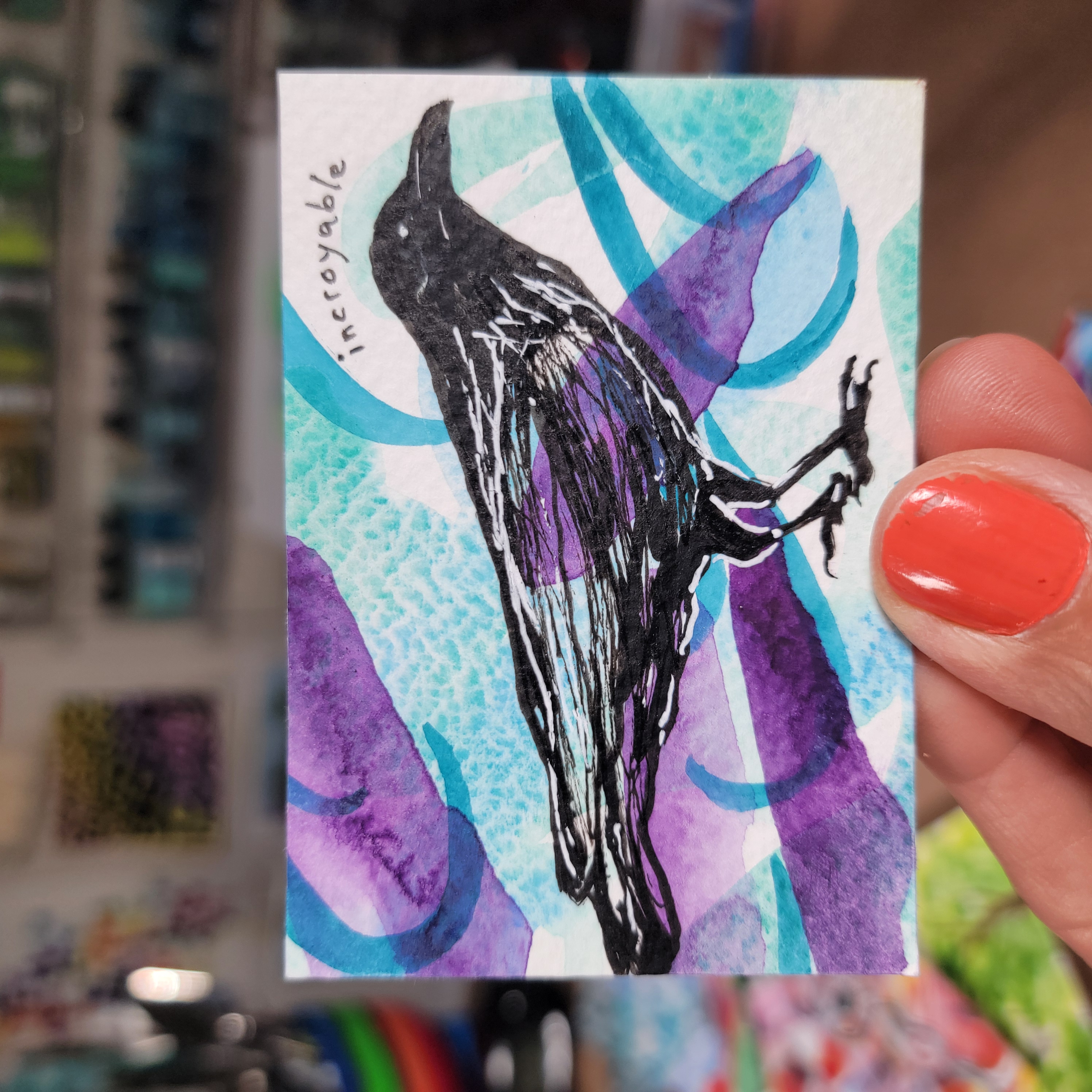 incroyable aceo art card