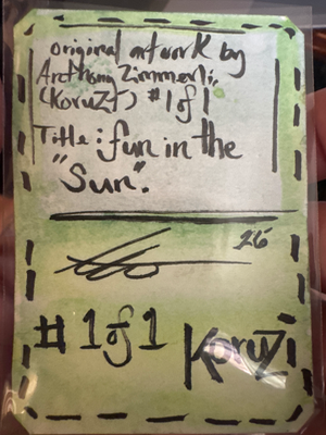 Fun in the sun aceo art card thumbnail 2