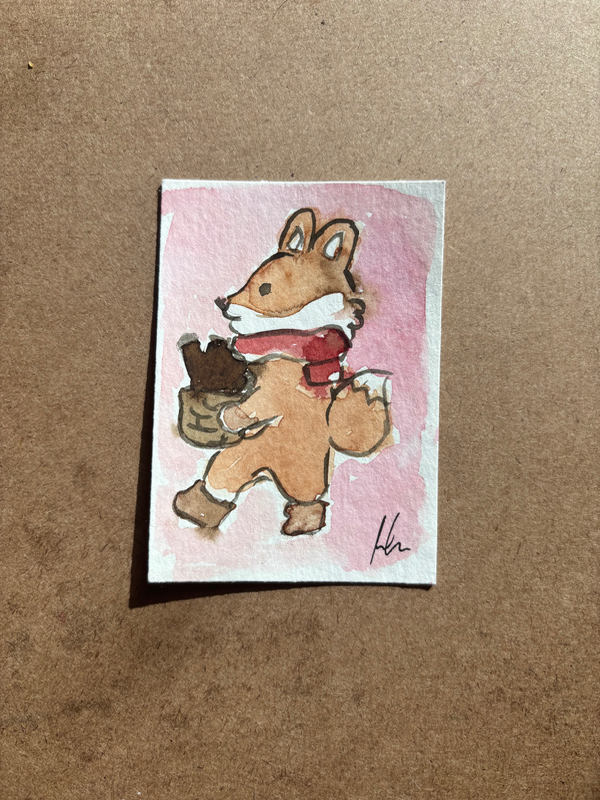 “Foxy” Drawing of a Fox aceo art card
