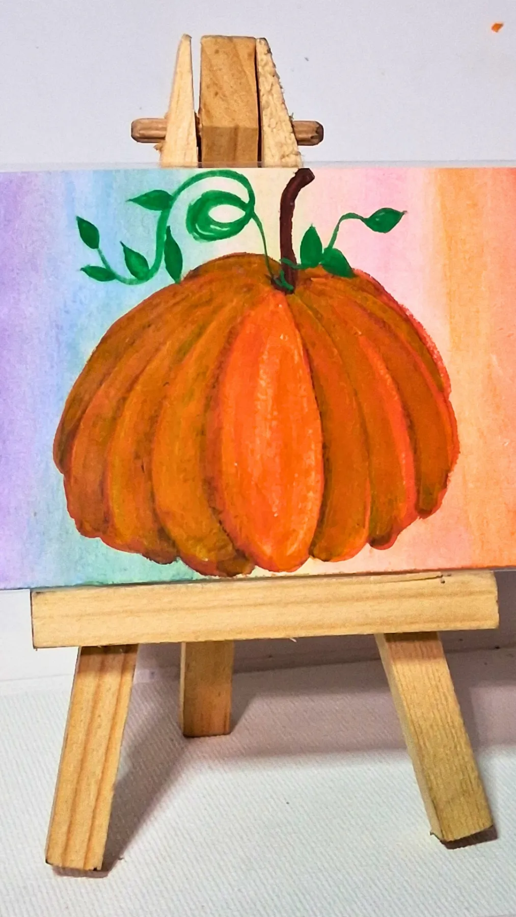 Watercolor Pumpkin aceo art card