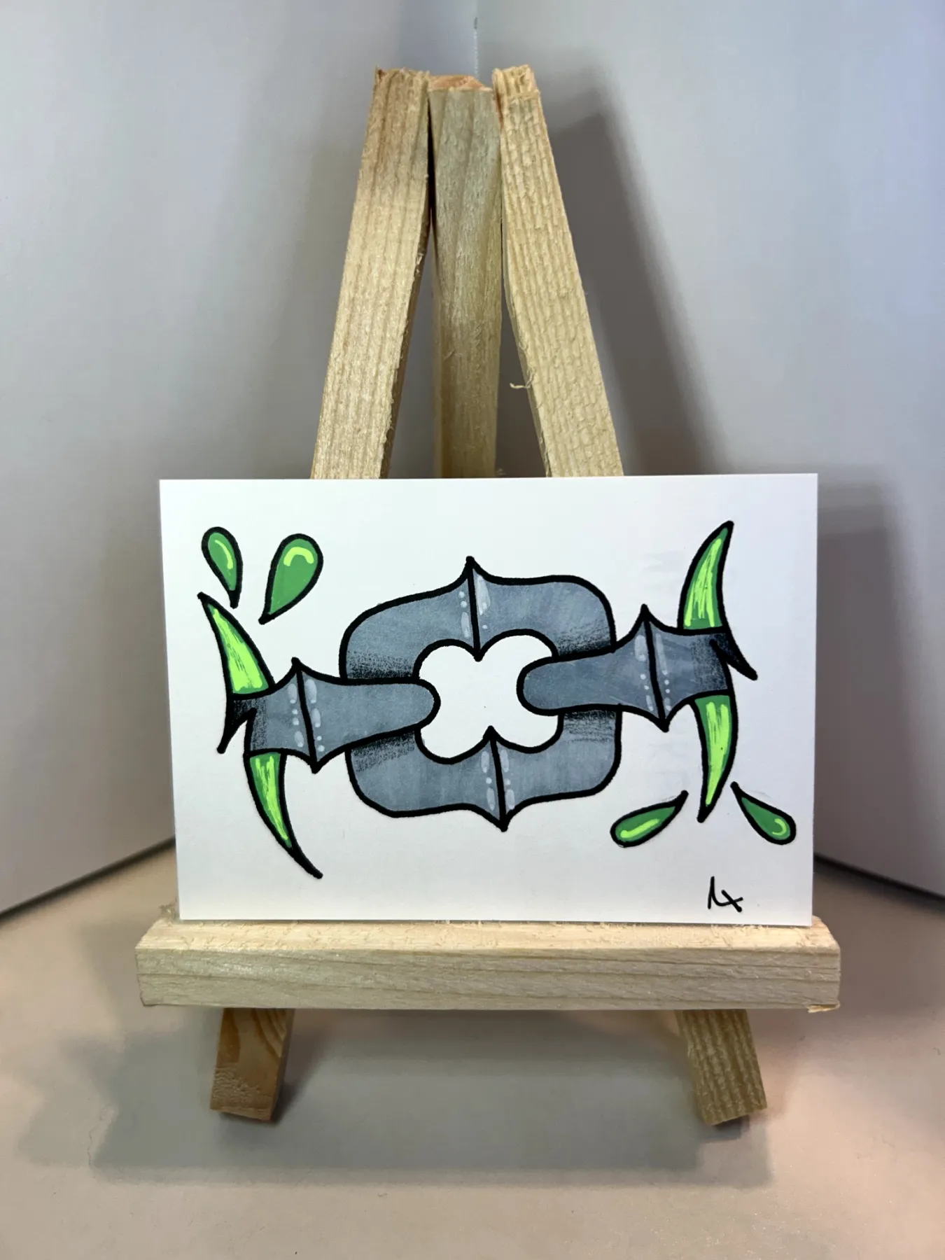 Alien Chain aceo art card