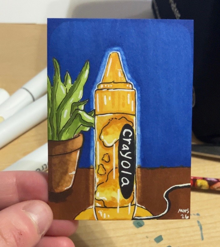 Crayola lava lamp aceo art card