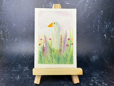 Meadow Duck aceo art card thumbnail 1