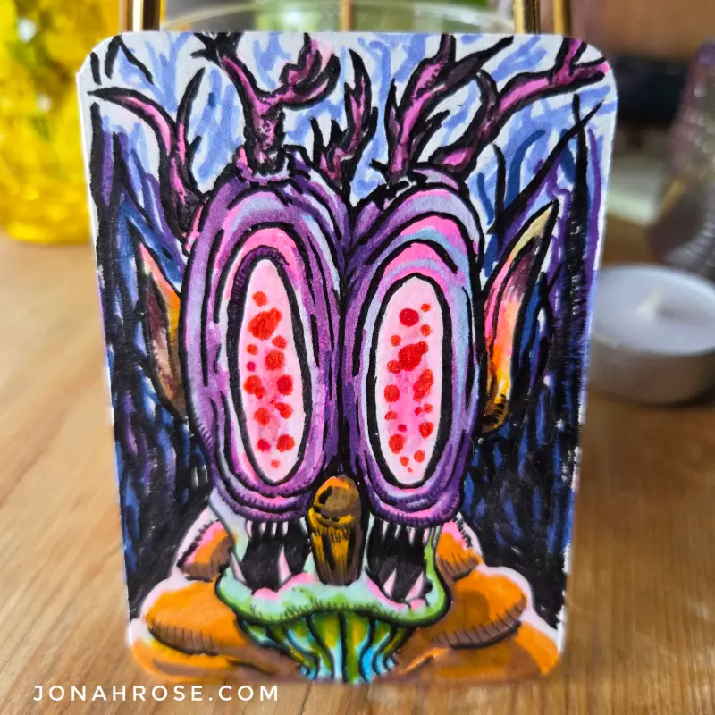 Glow in the Dark Monster aceo art card