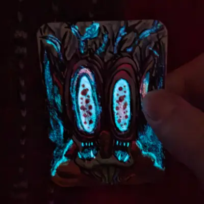 Glow in the Dark Monster aceo art card thumbnail 2