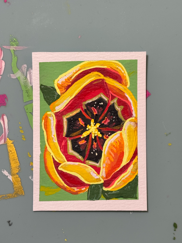 Tulip aceo art card