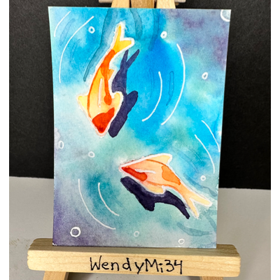 Koi Fish aceo art card thumbnail 1