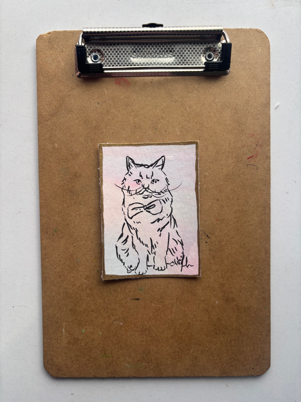 “Sophisticated Kitty” Cat aceo art card