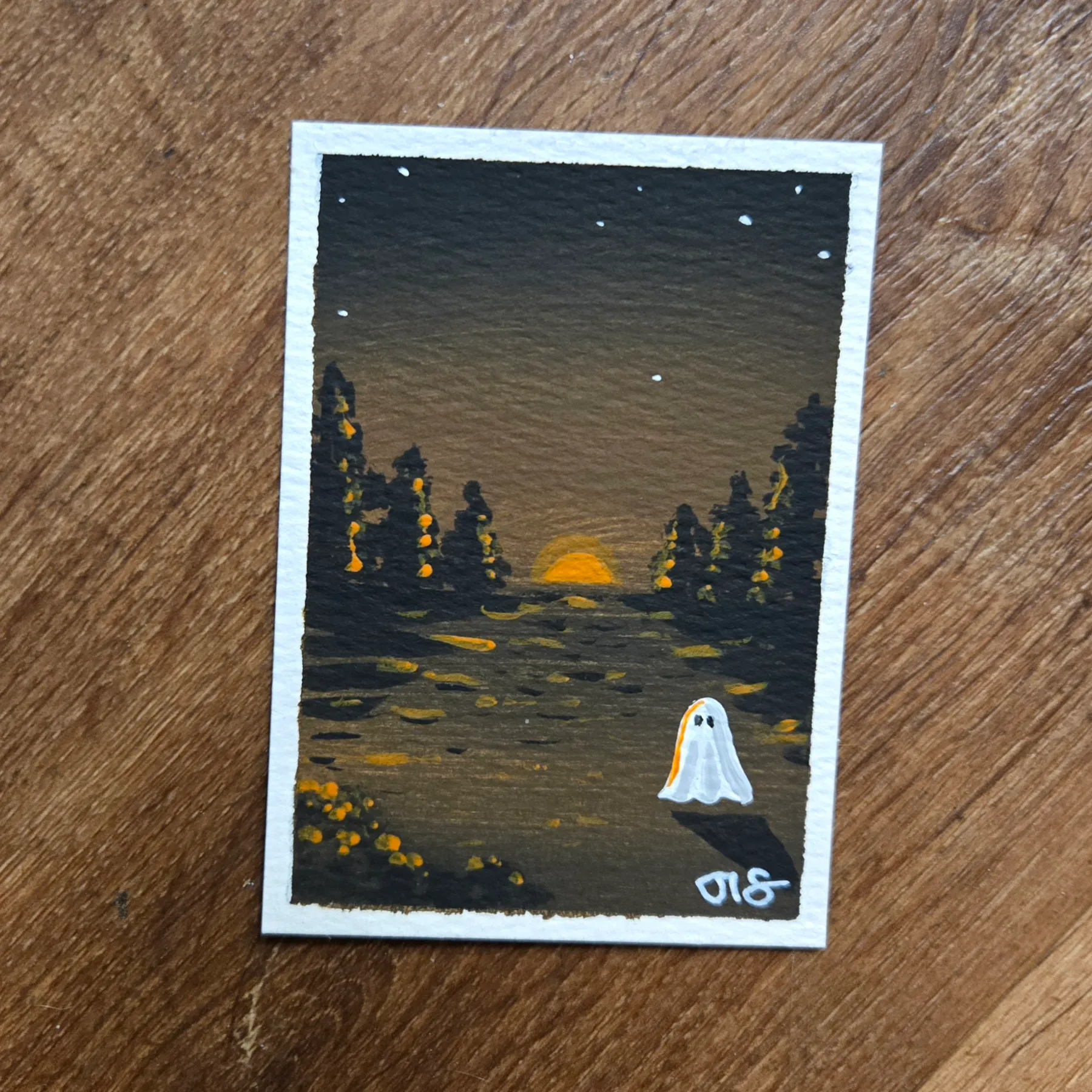 Sunset aceo art card