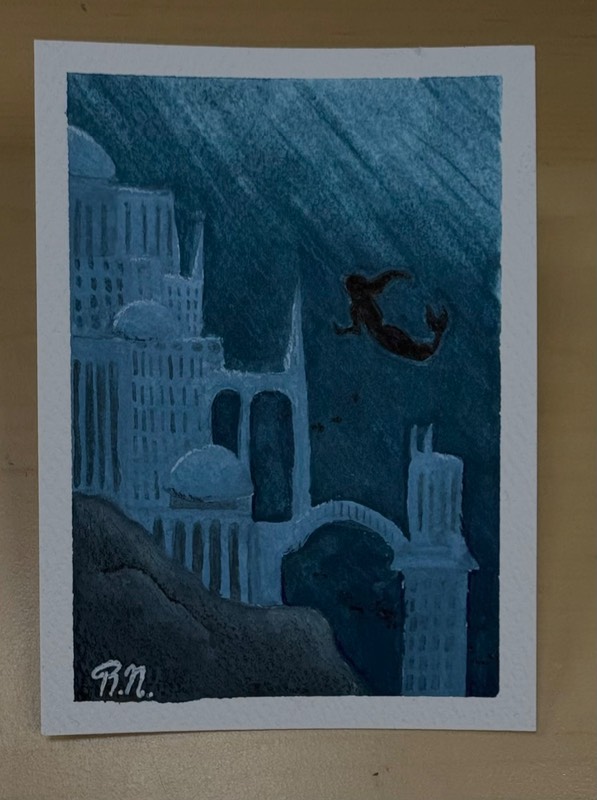 Underwater scene aceo art card
