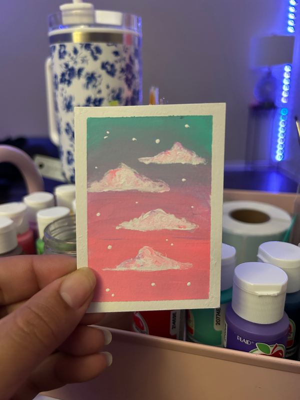 Clouds aceo art card