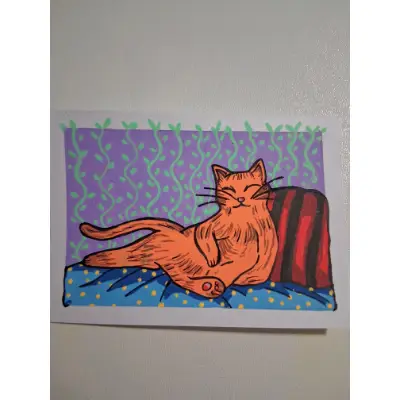 Lazy Days aceo art card thumbnail 1