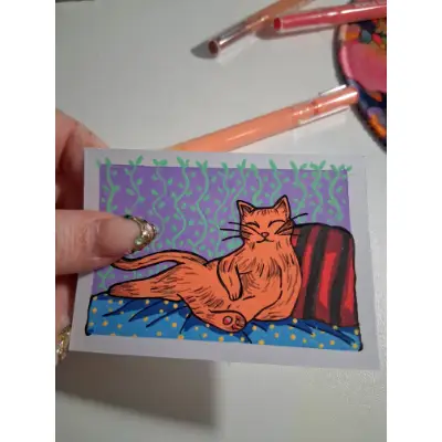 Lazy Days aceo art card thumbnail 2