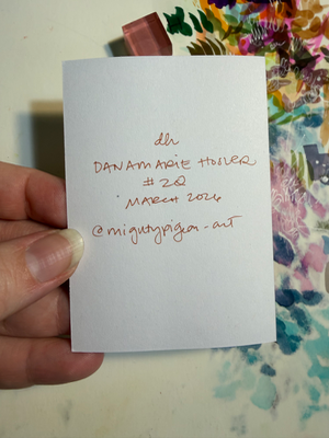 quilt #2 floral aceo abstract acrylic aceo art card thumbnail 2