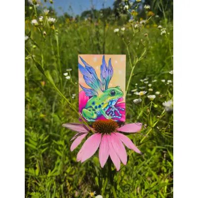 Green Faerie Frog - Original ACEO aceo art card thumbnail 1