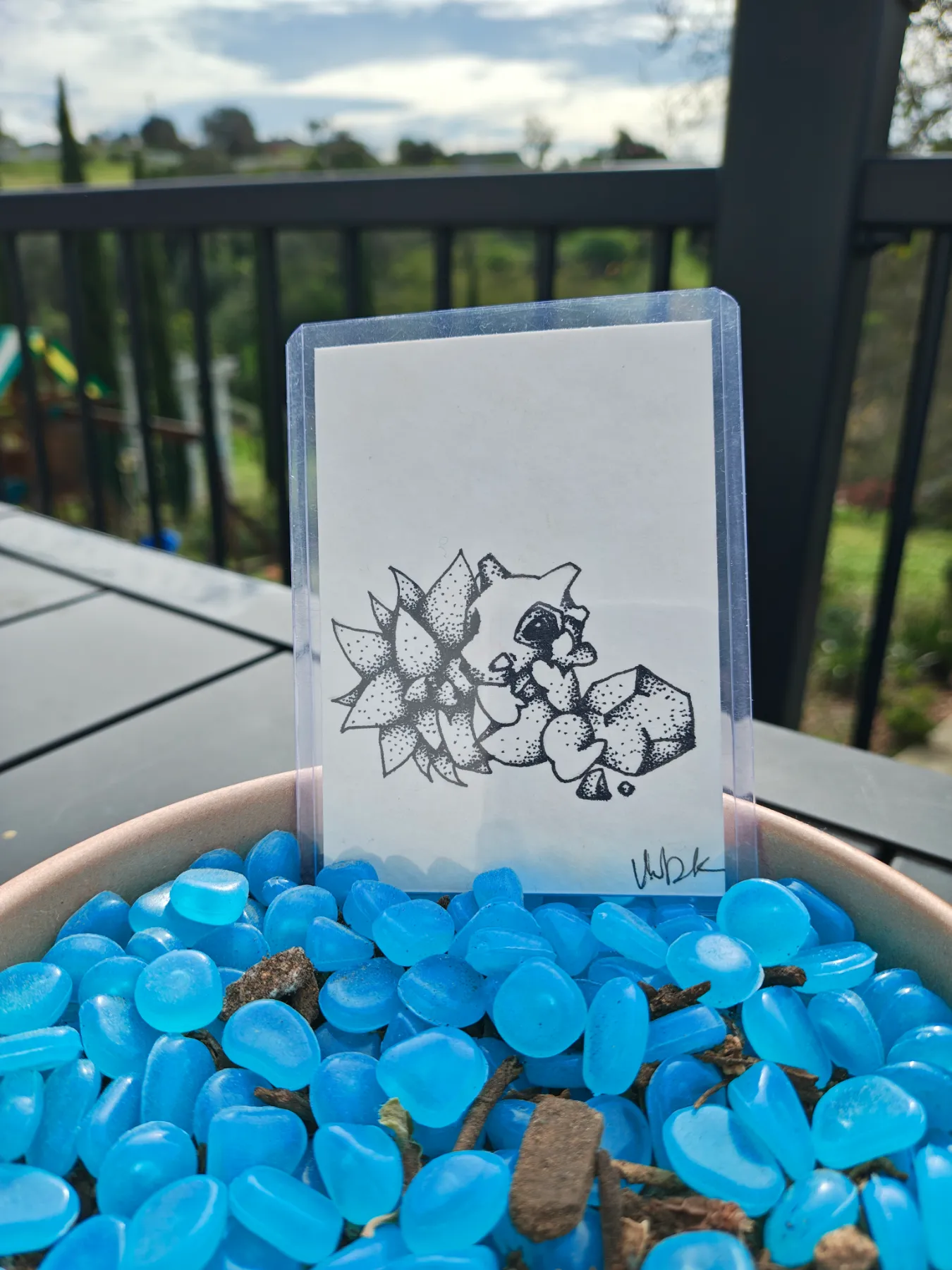 Rock dinosaur aceo art card