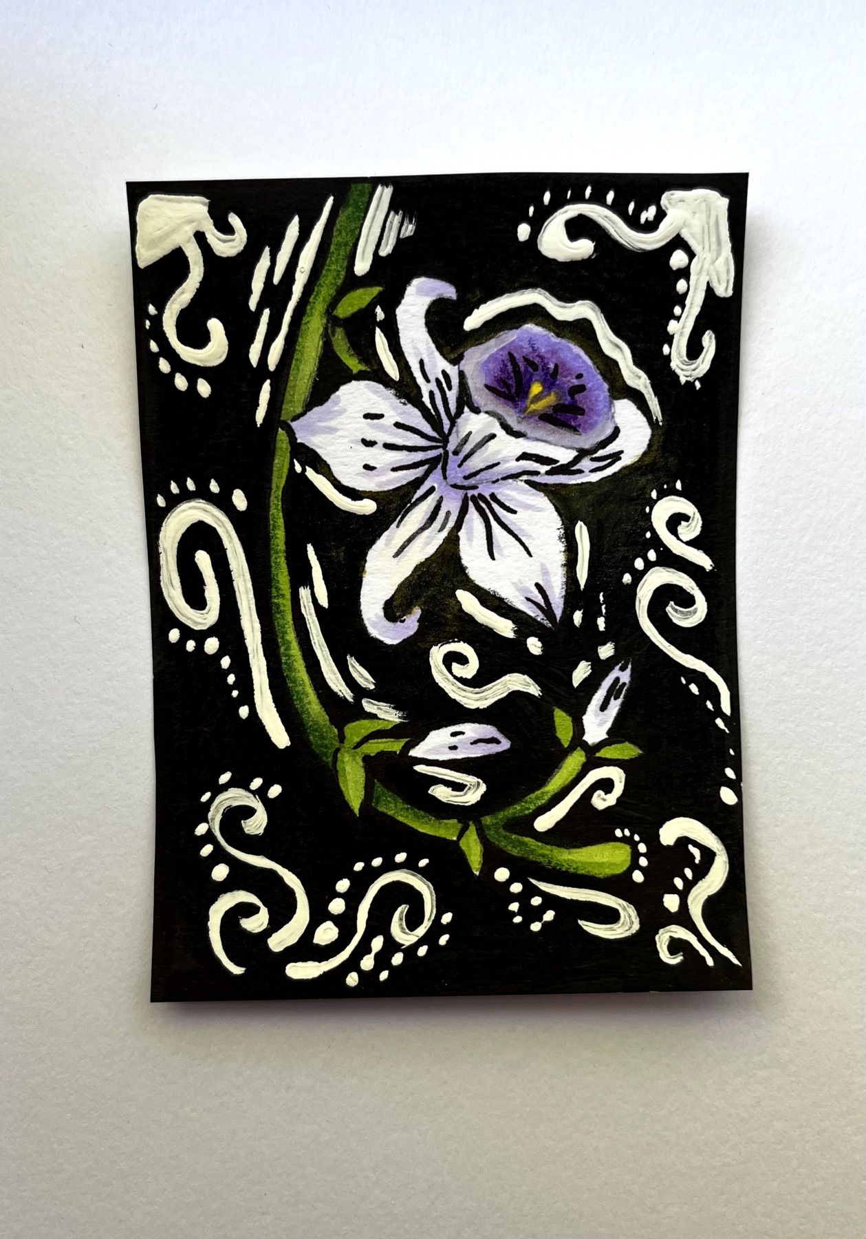 ACEO Original kb.creations Signed Flower Botanical Illustration Drawing Handmade aceo art card