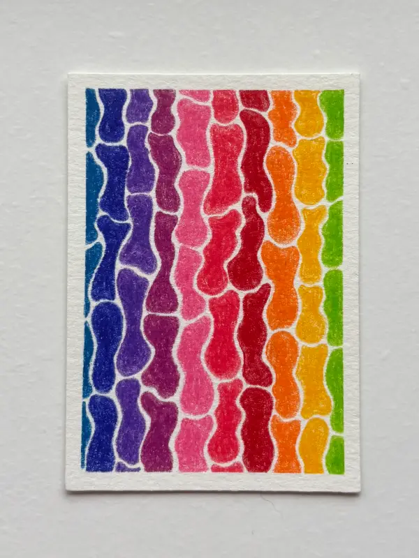 Melting Skittles aceo art card