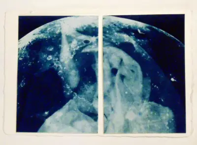 Blue Moon Bundle 2 original art cyanotype ACEOs aceo art card thumbnail 3