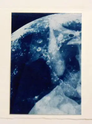 Blue Moon Bundle 2 original art cyanotype ACEOs aceo art card thumbnail 1