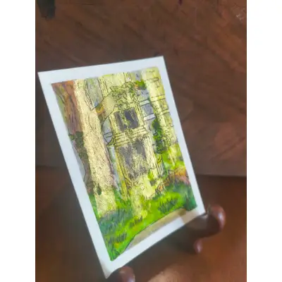 Forest Temple aceo art card thumbnail 2
