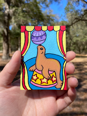 Humphrey the Sea Lion aceo art card thumbnail 2