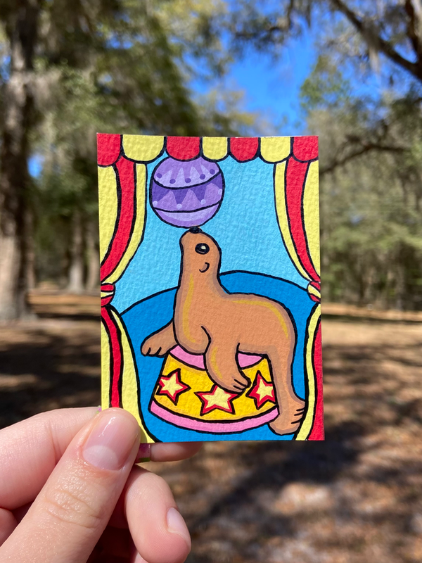 Humphrey the Sea Lion aceo art card