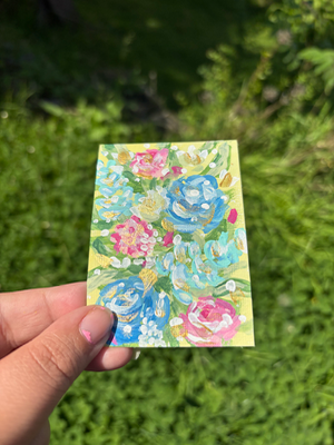 “Pastel Emotions” Abstract Floral aceo art card thumbnail 3