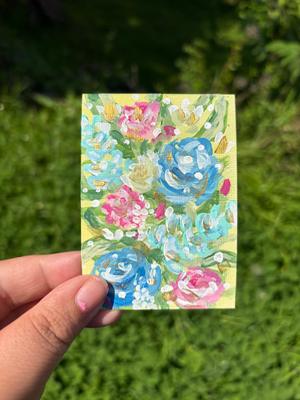 “Pastel Emotions” Abstract Floral aceo art card thumbnail 2