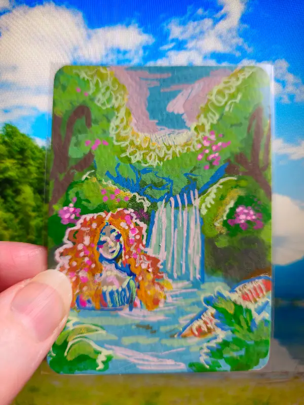Bathing Mermaid aceo art card