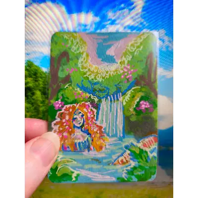 Bathing Mermaid aceo art card thumbnail 1