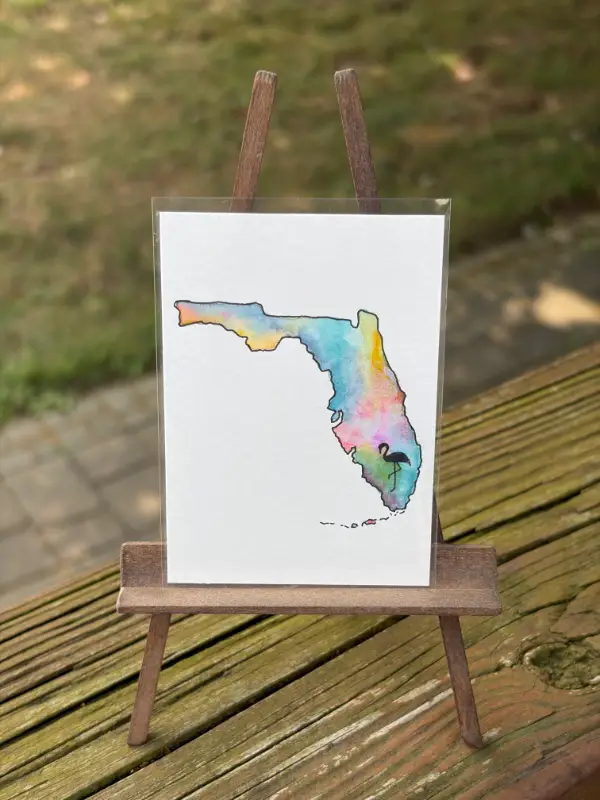 Florida: Flamingo aceo art card