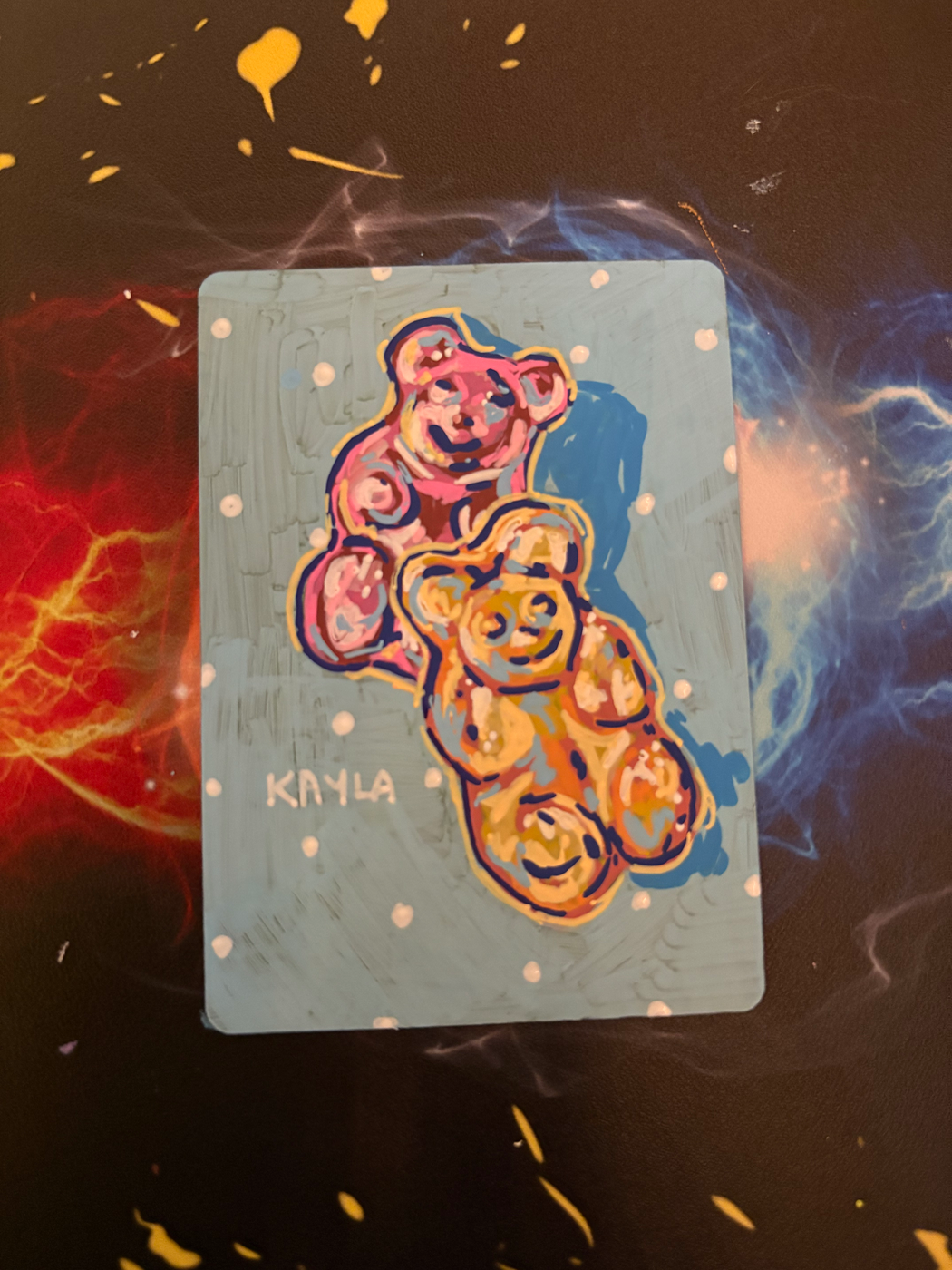 2 Gummy Bears aceo art card
