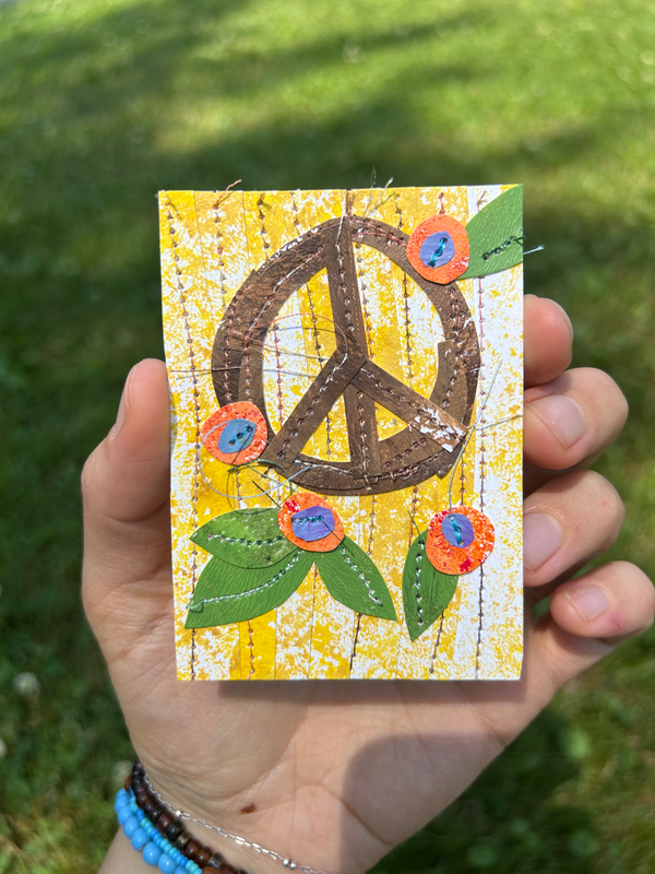 Peace and Blooms aceo art card